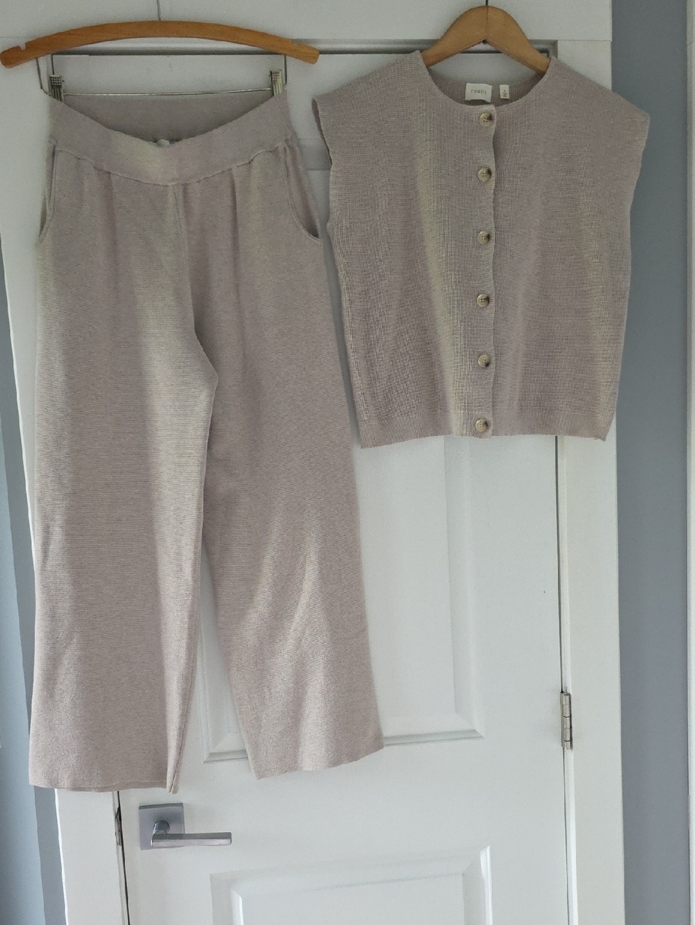 Cyrus Two-Piece Knit Set - Light Taupe Tan